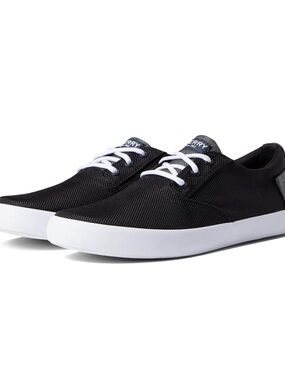 Sperry Black Canvas Low-Top Sneaker with White Sole